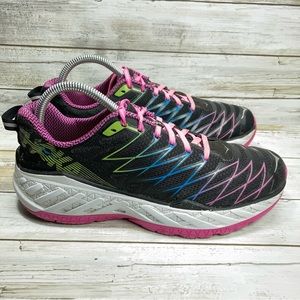 Hoka One One Clayton 2 Black Purple Athletic Running Shoes Women’s Size 8.5
